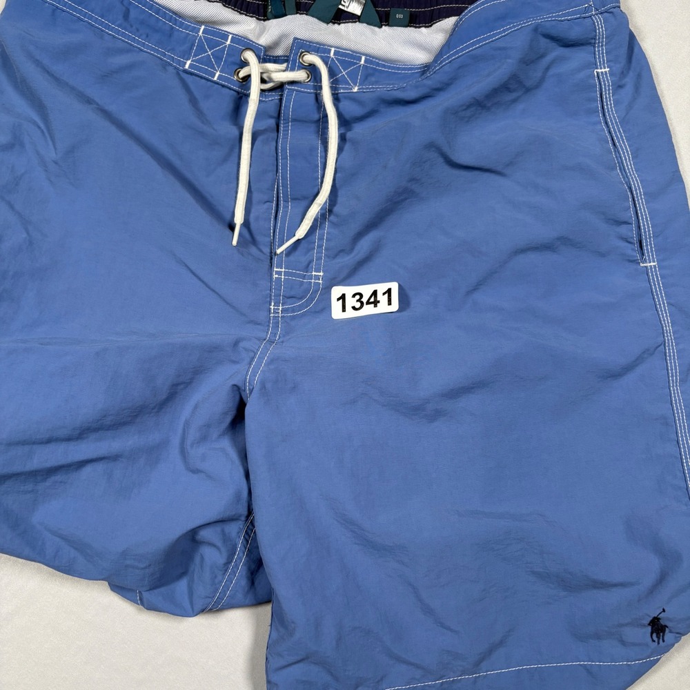 Polo Ralph Lauren Swim Trunks Mens XL Cargo Blue Drawstring Pony Logo - Picture 12 of 12